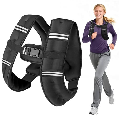 6lb/8lb/12lb/16lb/20Lb Weighted Vest Woman Men with Reflective Stripe, Chest Size Adjustable Strength Training Weight Vest for Walk Running Jogging | Amazon (US)