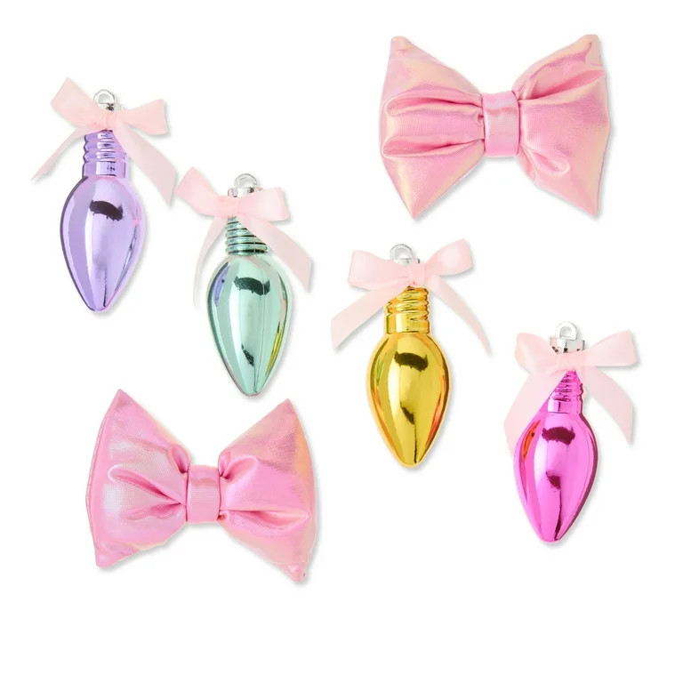 Pink/Purple/White Mini Christmas Ornaments, 24 Count, by Holiday Time | Walmart (US)