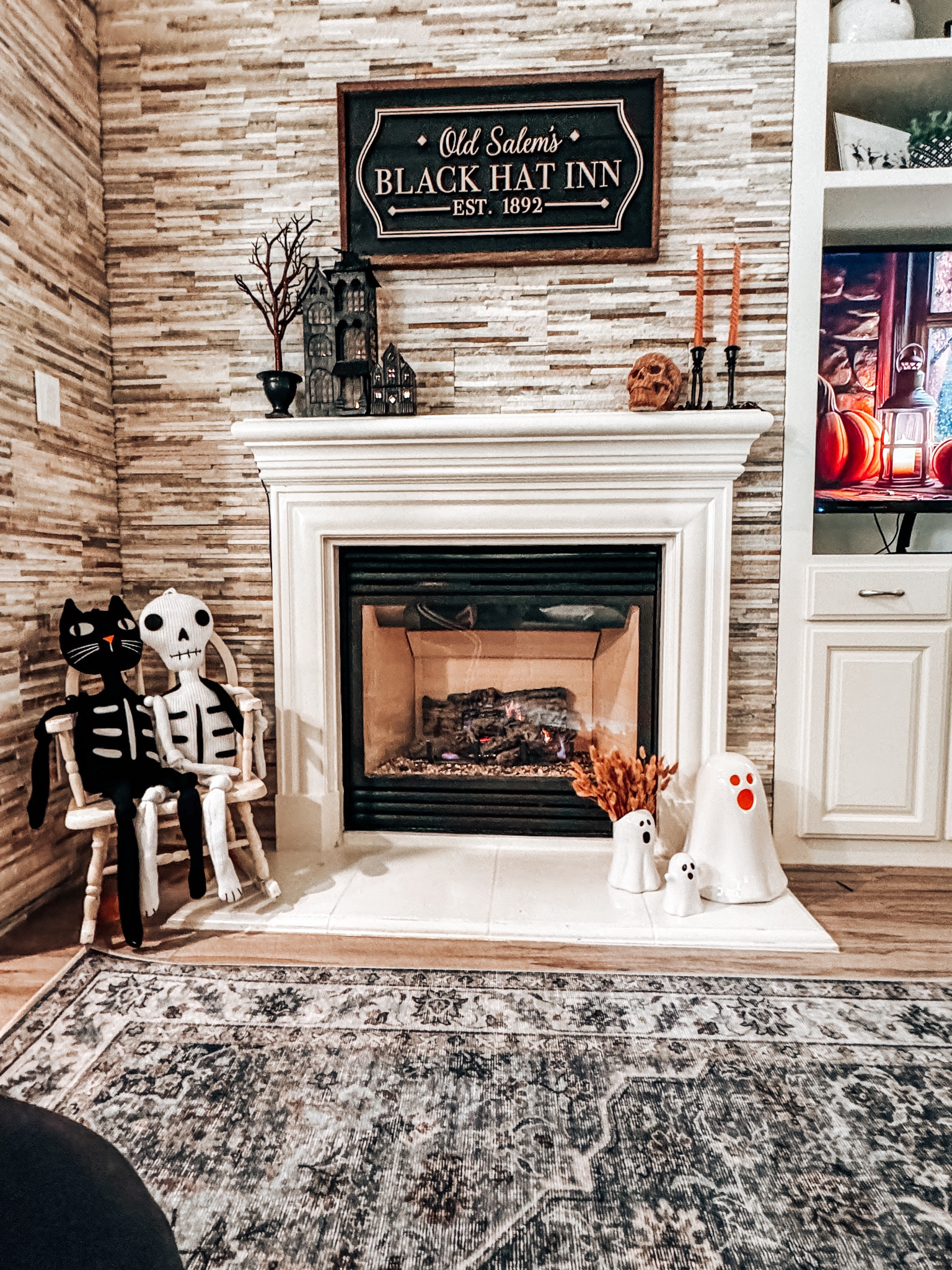 Spooky little Halloween mantle with Walmart, Target, and Michael’s finds! 

#LTKHalloween #LTKHome #LTKKids