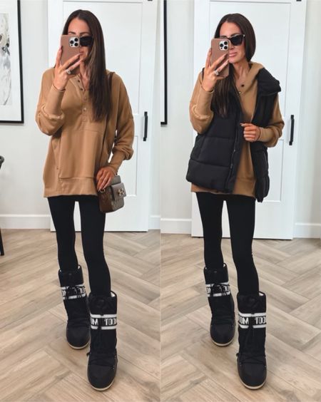 This oversized Amazon tunic is a must! Sz small, Amazon leggings, puffer vest save 47%…it’s only $25...and moon boots complete the apres ski look
Leggings small, vest small, xs better, boots tts
#ltku

#LTKsalealert #LTKSeasonal #LTKstyletip