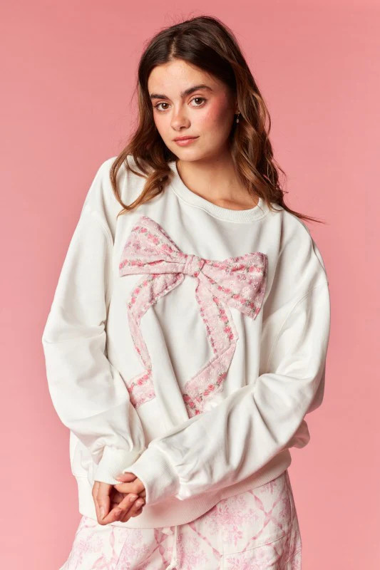 Darling Vintage Bow & Coquette Oversized Crewneck | Shop Your Darling Style