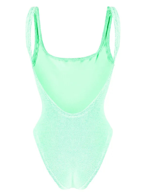 Hunza G crinkle-effect square-neck Swimsuit - Farfetch | Farfetch Global