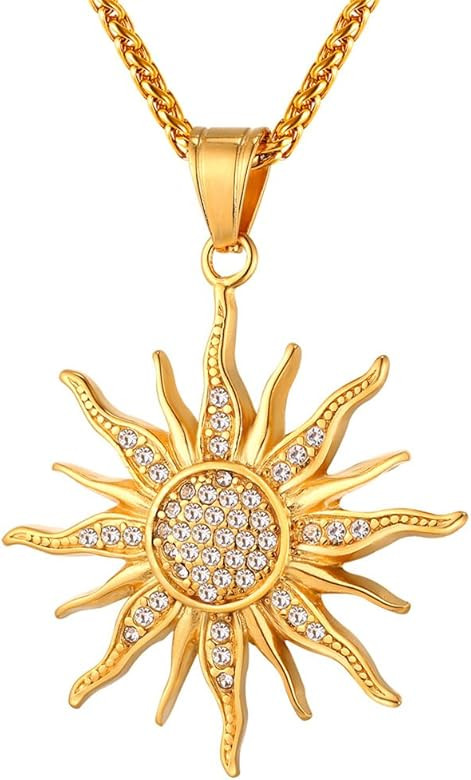 U7 Men's Punk Hip Hop Pendant Stainless Steel 18K Gold Plated Personalized AK47/Iced/Scissors/Skull  | Amazon (US)