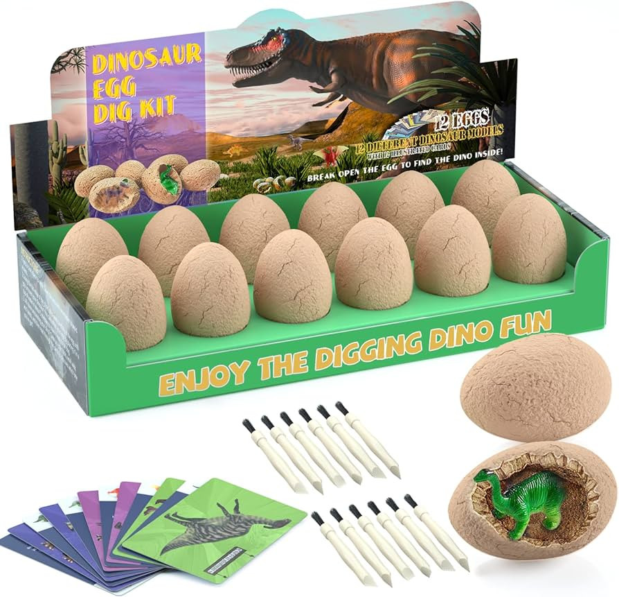 Dinosaur Eggs Excavation Dig Kit - Dinosaur Toys for Kids - Break Open 12 Dinosaur Eggs and Disco... | Amazon (CA)