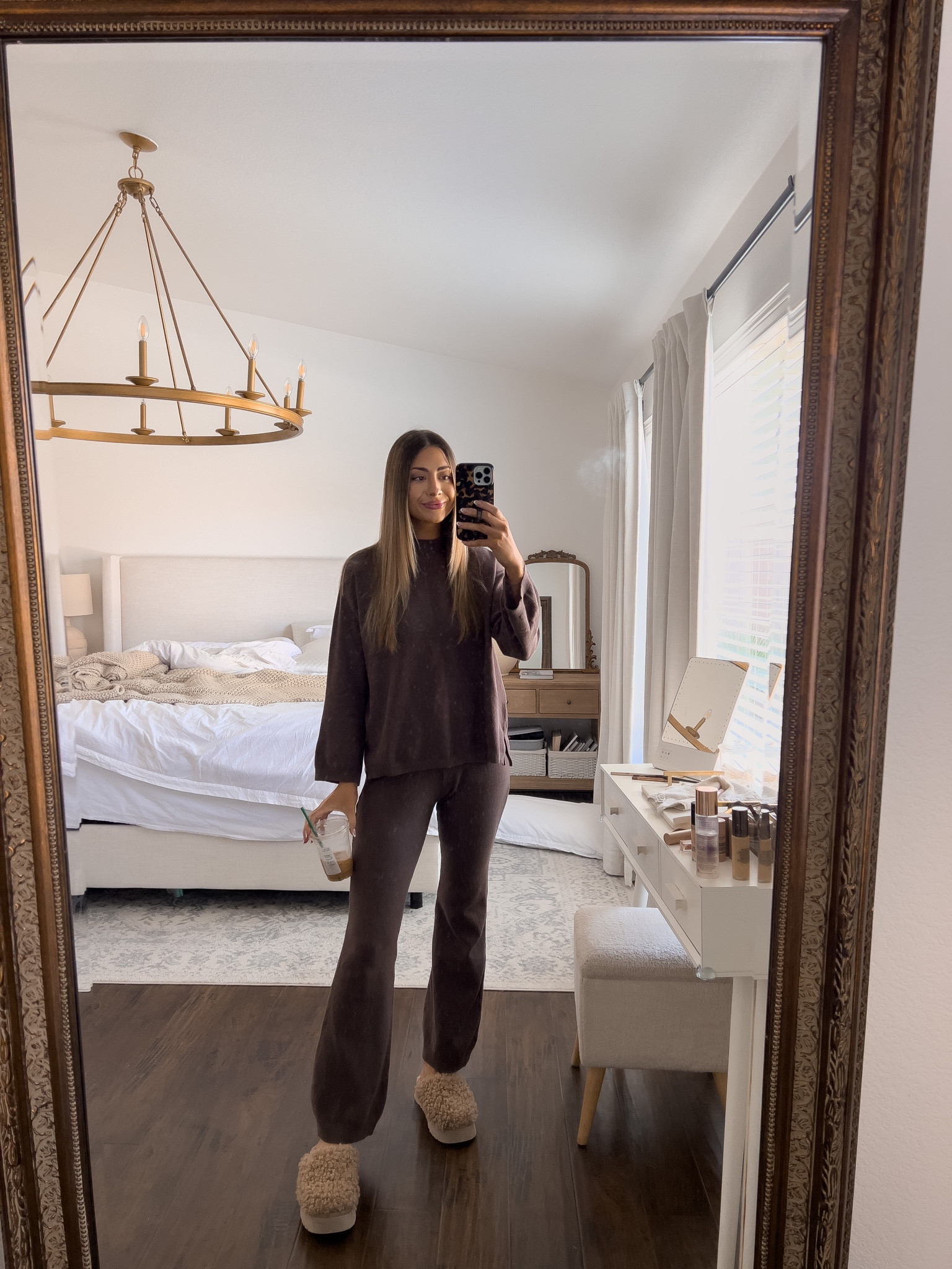 Love love love this cozy free people knit set! It’s lightweight enough to wear for summer and cute enough to wear out on errands! Wearing an xs - I sized down but I’d recommend wearing true to size! 