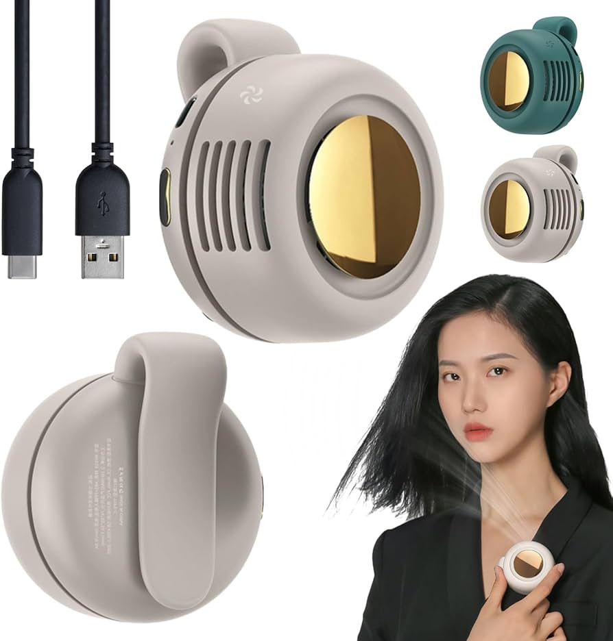 Portable Silent Mini Bladeless Fan Clip On - 900mAh USB-C Rechargeable, 3 Speeds Hands-Free Neck ... | Amazon (US)