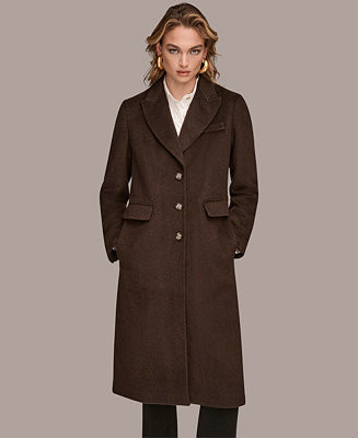 Women's Single-Breasted Stitch Trimmed Coat | Macy's