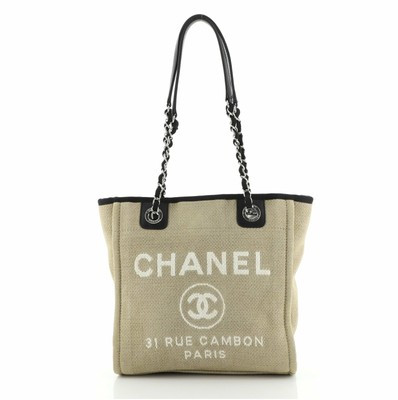 Chanel North South Deauville Tote Canvas Small  | eBay | eBay US