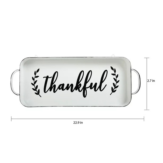 Way to Celebrate Thankful Metal Tray Hanging Decoration, ...