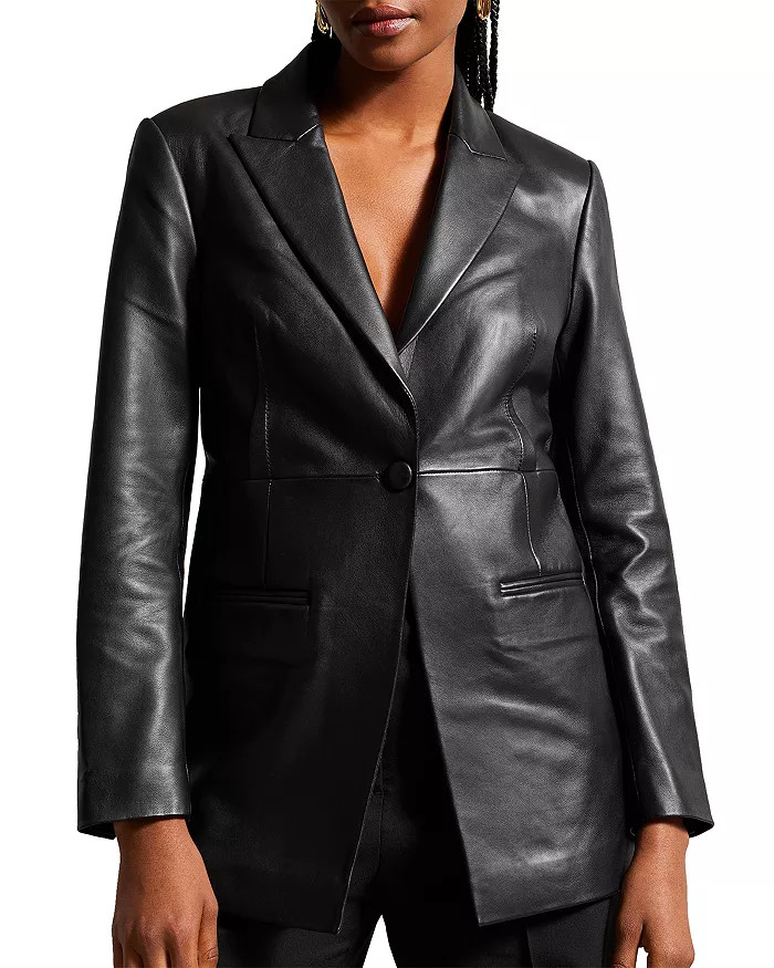 Melliie Leather Longline Single Breasted Jacket | Bloomingdale's (US)