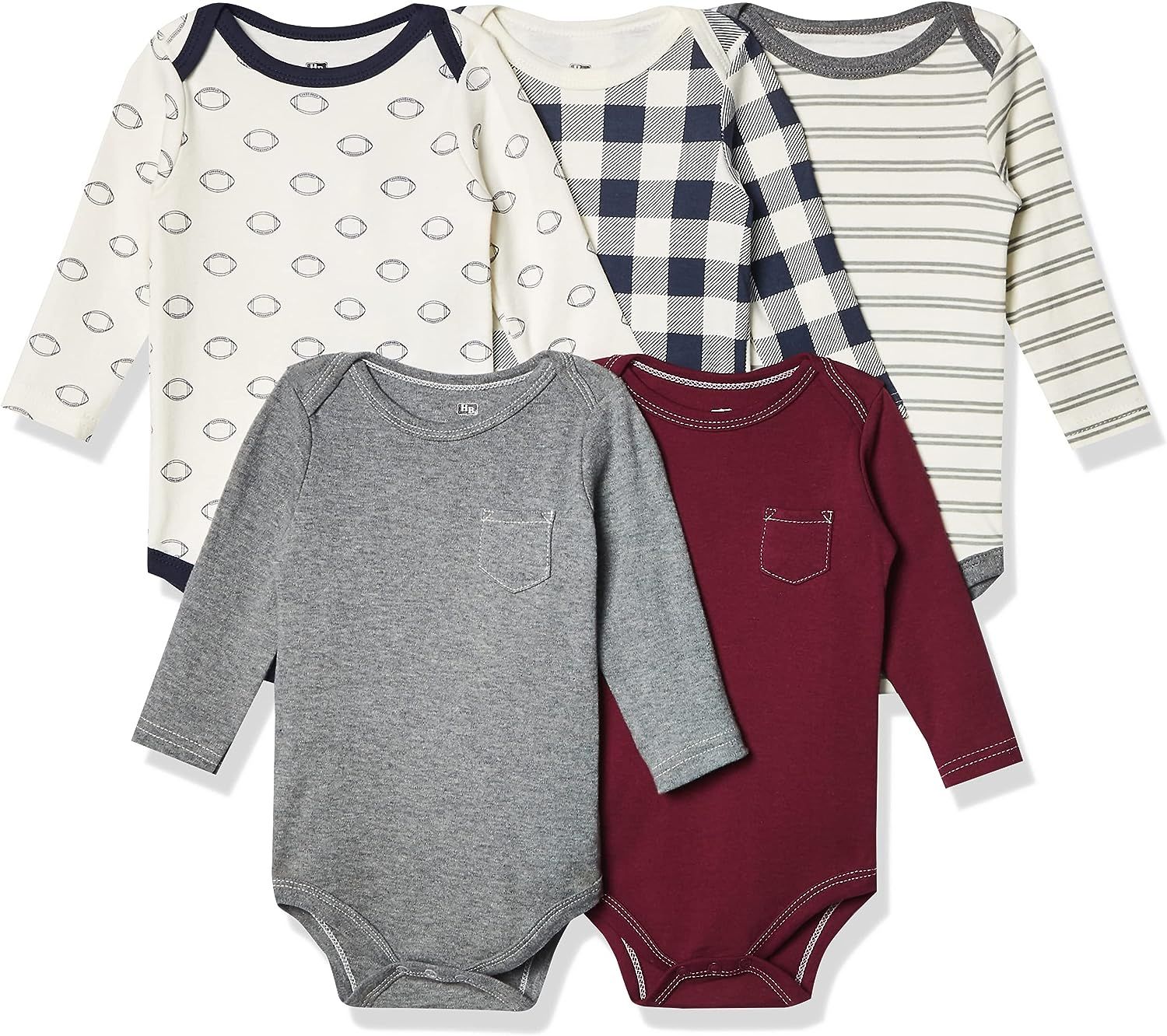 Hudson Baby Unisex Baby Cotton Long-Sleeve Bodysuits | Amazon (US)