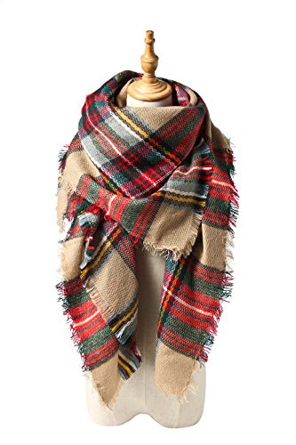 Spring Fever Stylish Warm Blanket Scarf Gorgeous Wrap Shawl B Brown Mix | Amazon (US)