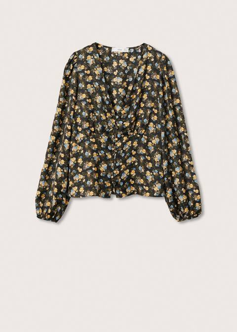 Buttoned flowy blouse | MANGO (US)