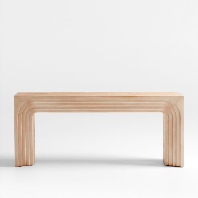 Valo 72" Rectangular Natural Pine Wood Console Table + Reviews | Crate & Barrel | Crate & Barrel