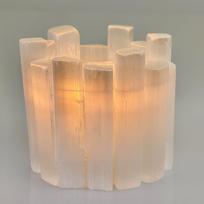 Selenite Candle Holder - Healing Crystal Tealight Holder for Meditation Tranquility & Energy Bala... | Amazon (US)