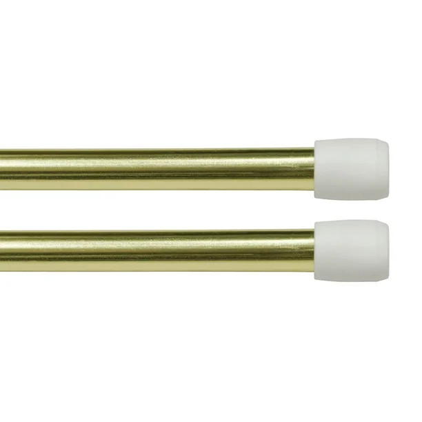 Kenney Strafford 7/16" Spring Tension Rod, 28-48", Brass, 2-Pack - Walmart.com | Walmart (US)