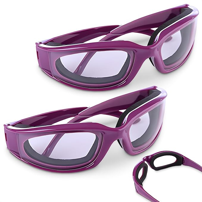 2Pcs Onion Goggles Eye Protection Goggles - Onion Cutting Goggles with Sponge Pack Purple Onions ... | Amazon (US)