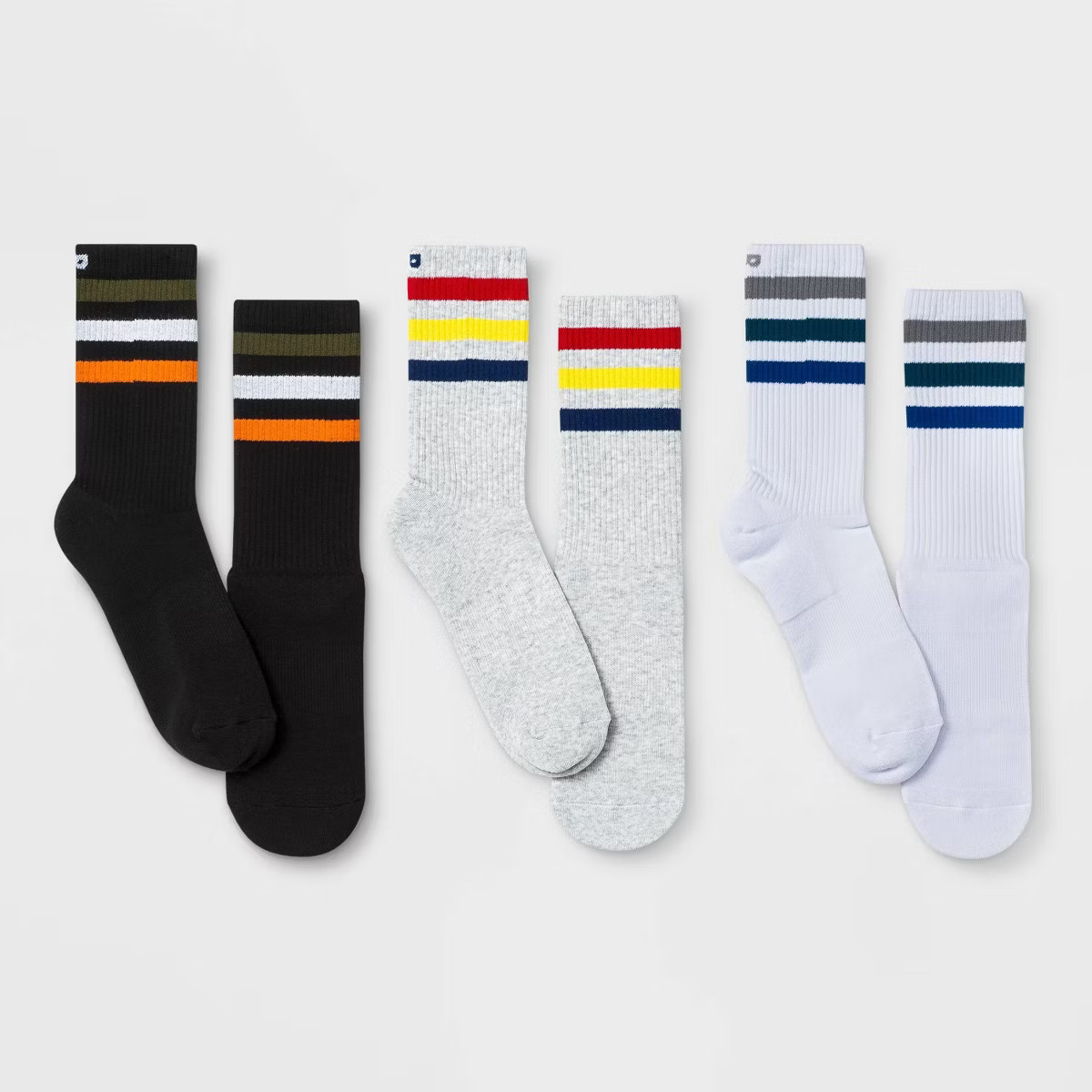 Pair of Thieves Men's Cushion Crew Socks 3pk - Gray/Black | Target