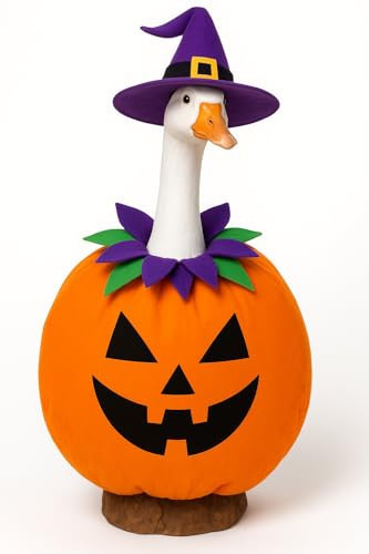 Halloween Porch Goose Outfit Pumpkin Goose Outfits Yard Goose Clothes Silly Lawn Goose Costume for 23'' Porch Goose Duck Decorations | Amazon (US)
