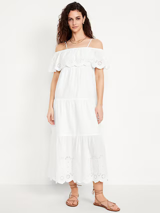Cold Shoulder Maxi Swing Dress | Old Navy (US)