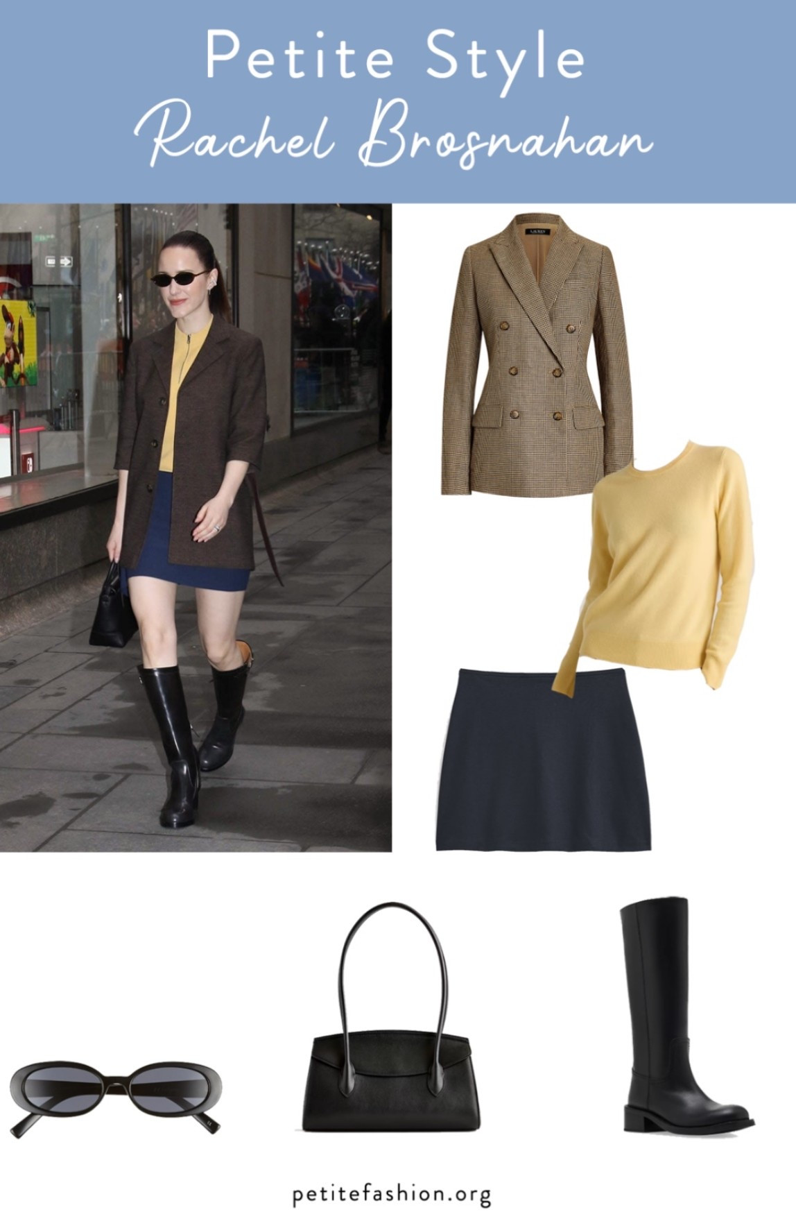 To get Rachel Brosnahan's petite style here, try a high contrast color pairing. 

#LTKPetite #LTKStyleTip