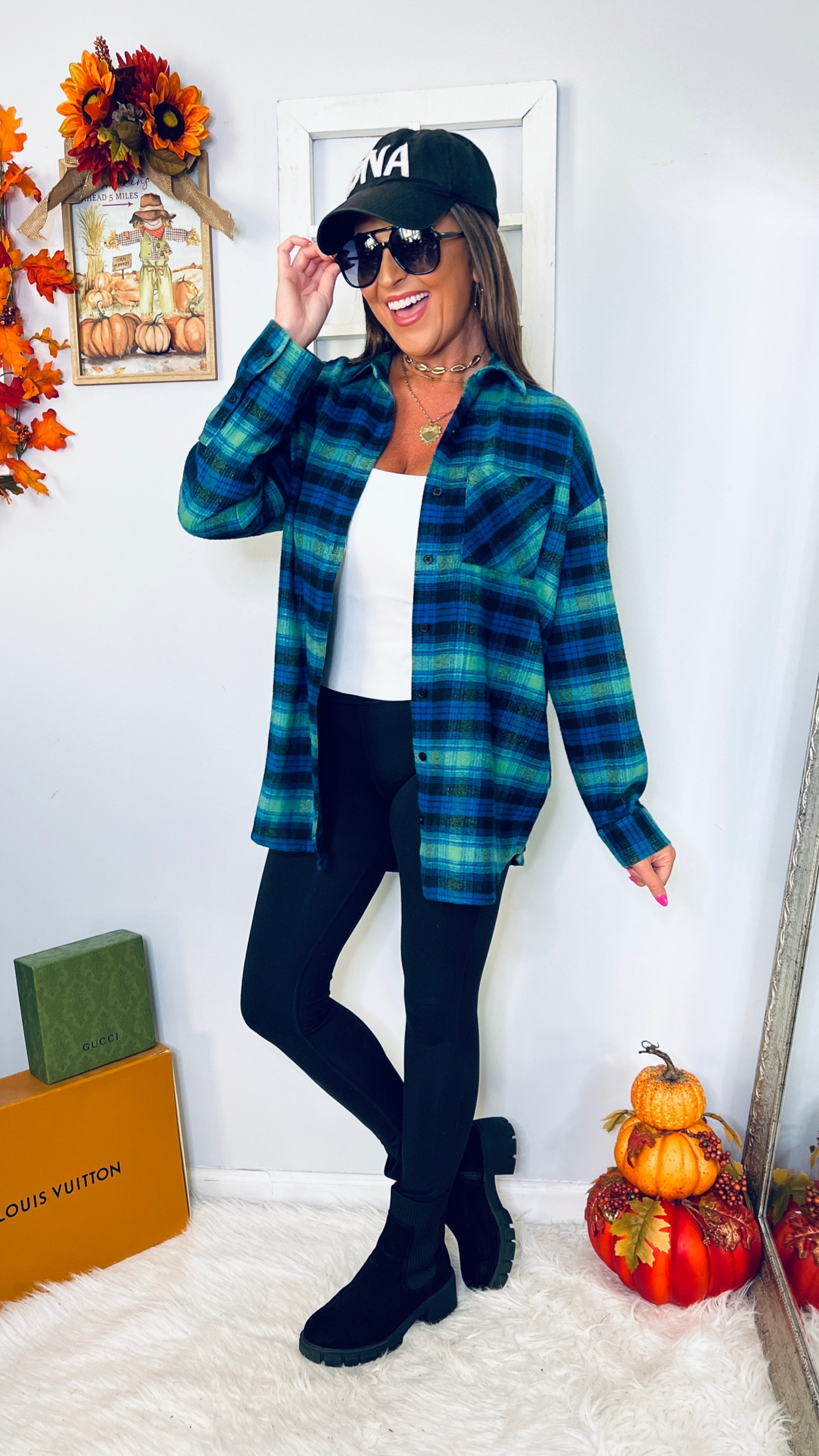 𝐔𝐬𝐞 𝐜𝐨𝐝𝐞 𝐒𝐉𝐋𝐈𝐍𝐙𝟑𝟎𝐀 𝐭𝐨 𝐬𝐚𝐯𝐞 𝟏𝟎% 𝐨𝐧 𝐭𝐡𝐞𝐬𝐞 𝐬𝐮𝐧𝐠𝐥𝐚𝐬𝐬𝐞𝐬 𝐚𝐧𝐝 𝐚𝐥𝐥 𝐨𝐭𝐡𝐞𝐫 𝐒𝐎𝐉𝐎𝐒 𝐠𝐥𝐚𝐬𝐬𝐞𝐬 𝐨𝐧 𝐀𝐦𝐚𝐳𝐨𝐧! #sojospartner

Blue Green Flannel: XXS (runs very large)
Tank Top: S
Red Flannel: S
Leggings: S 
Hat: not exact, similar 

Black leggings, black boots, fall shoes, fall flannels, fall outfits, polarized retro aviator sunglasses, Nordstrom finds, amazon fashion finds, amazon must haves, BNA hat, chelsea boots 

#LTKstyletip #LTKSeasonal #LTKfindsunder50