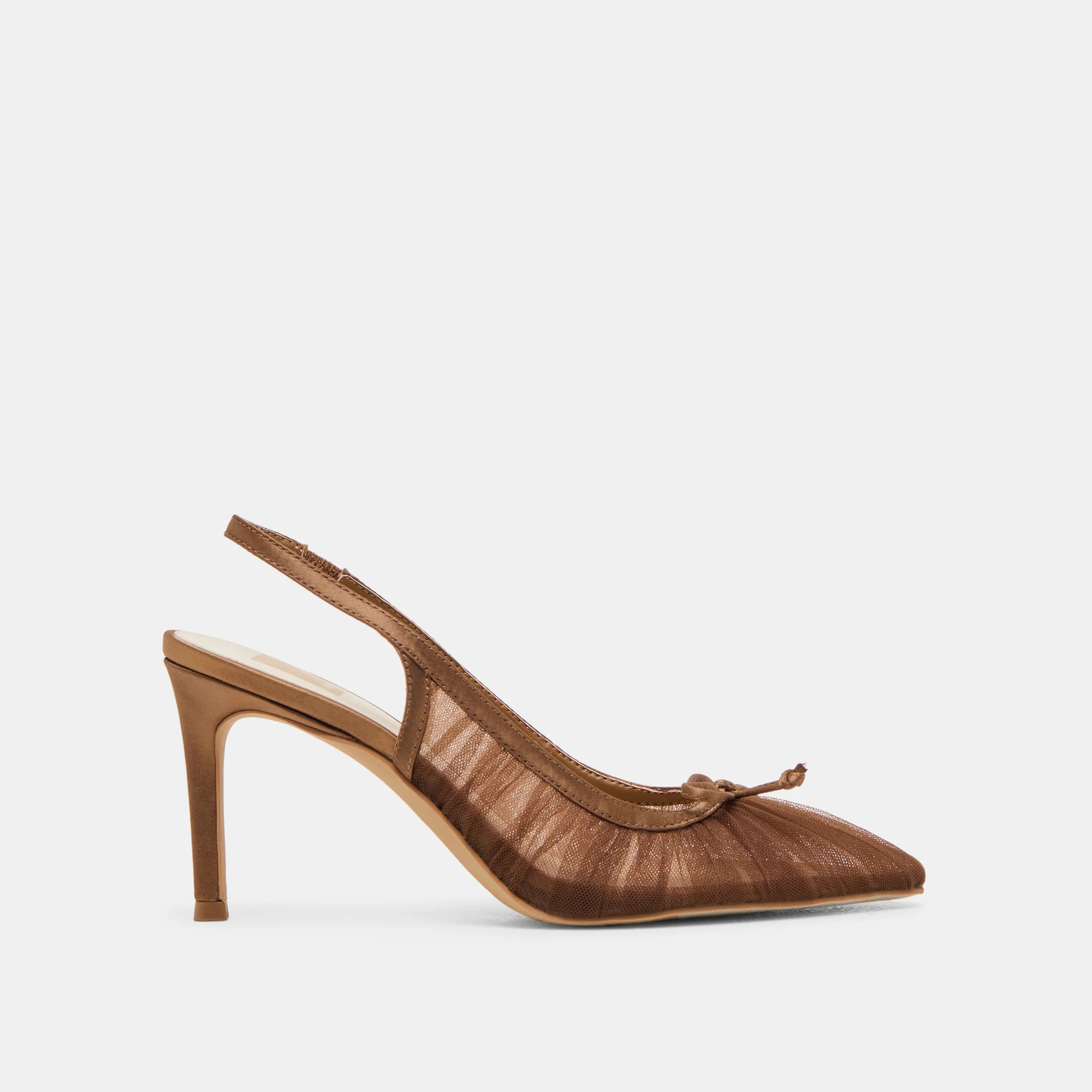 Yela Mid Brown Tulle Heels | Dolce Vita | DolceVita.com