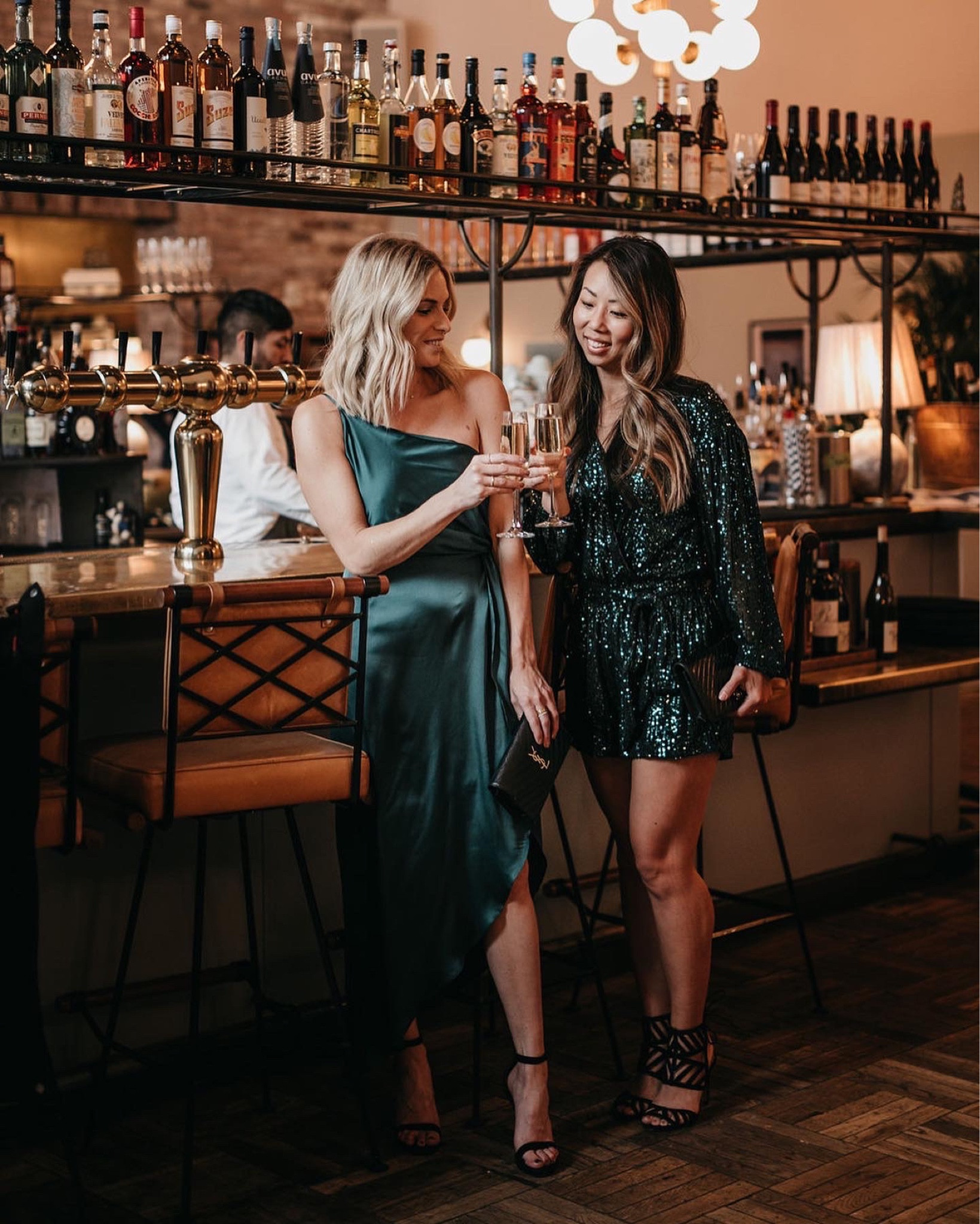 Green silk dress and sequin dress perfect for the holidays or New Years Eve! 

#LTKSeasonal #LTKstyletip #LTKHoliday