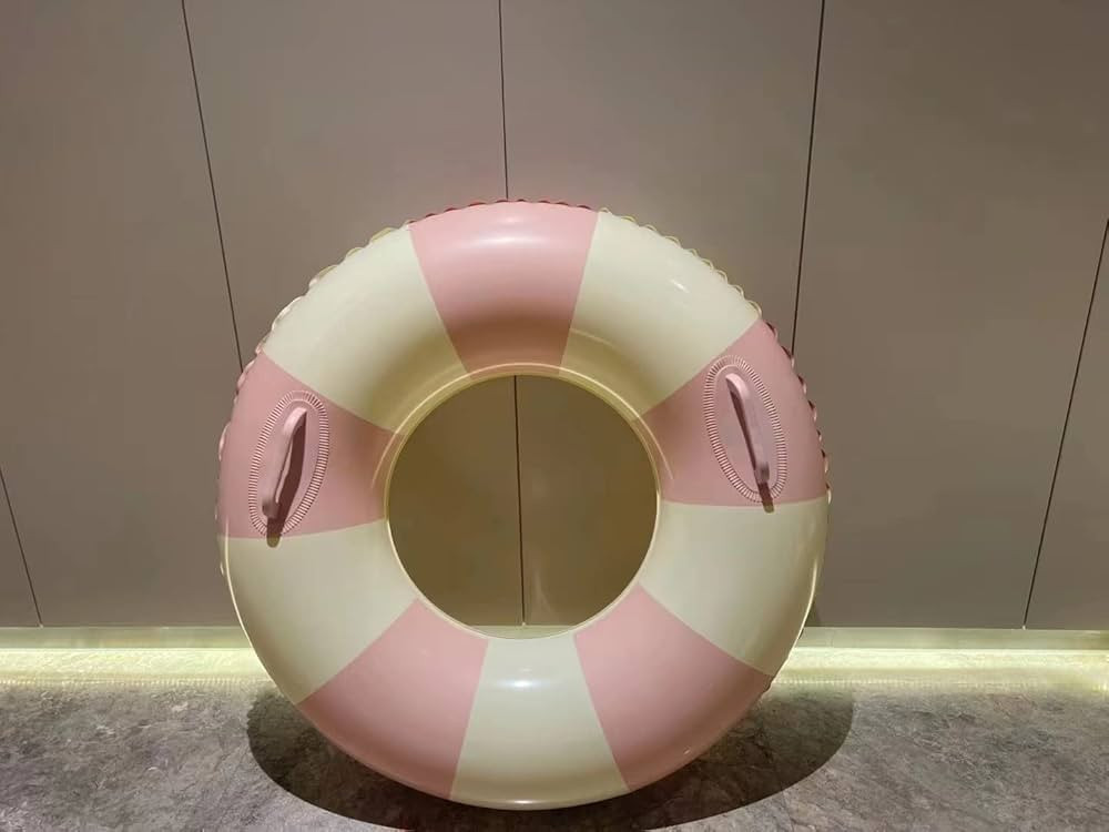 Large Swim Ring with Handles for Kids Adults, 35 Inch Classic Striped Pool Inner Tubes, Inflatabl... | Amazon (US)