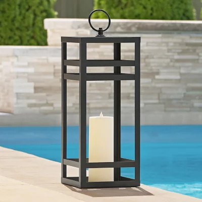 Becki Owens 28" Black Lantern with Flameless Pillar Candle | Sam's Club