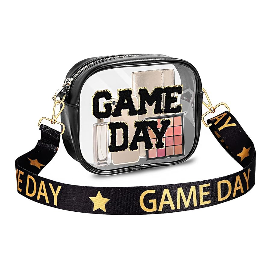 Game Day Clear Bag for Stadium Events with Letter Patches Stadium Approved Clear Crossbody Purse ... | Amazon (US)