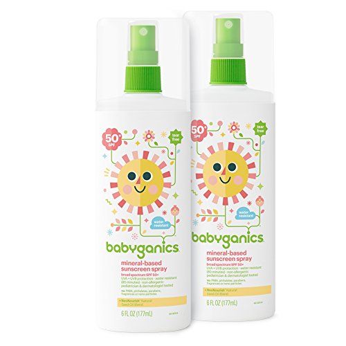Babyganics Mineral-Based Baby Sunscreen Spray, SPF 50, 6oz Spray Bottle (Pack of 2) | Amazon (US)