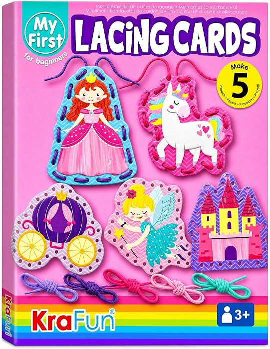 KRAFUN Princess & Castle Lacing Cards Age 3+ | 5 Projects | Amazon (US)