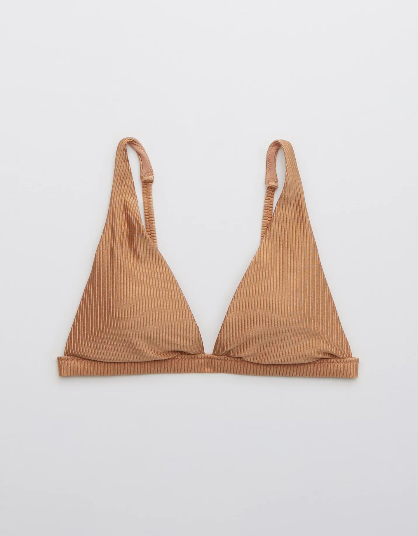 Aerie Ribbed Shine Plunge Bikini Top | American Eagle Outfitters (US & CA)