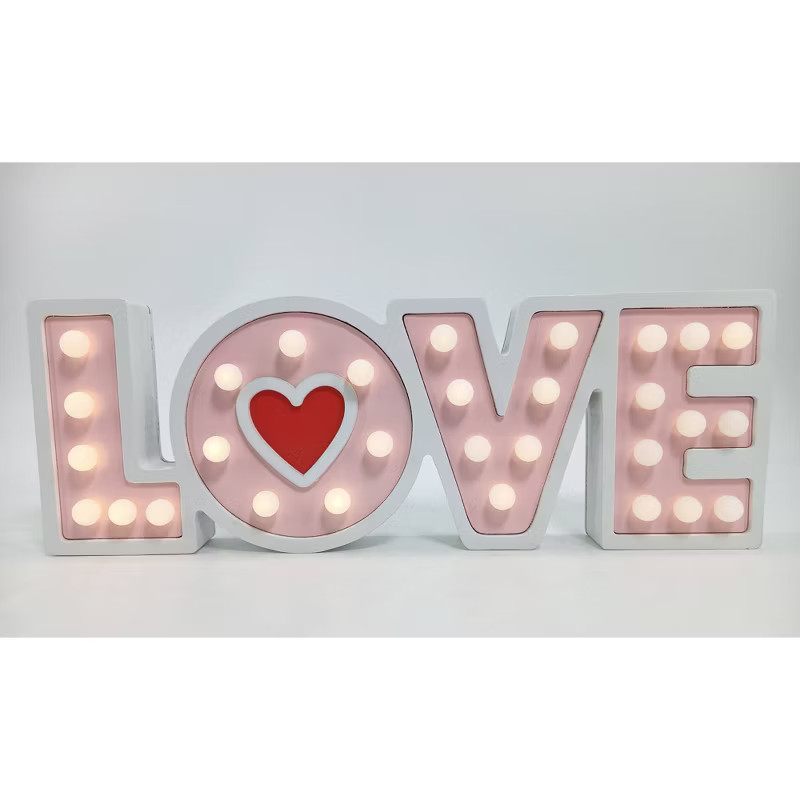 5.5" Marquee Lit Wooden 'Love' Valentine's Day Sign - Spritz™ | Target