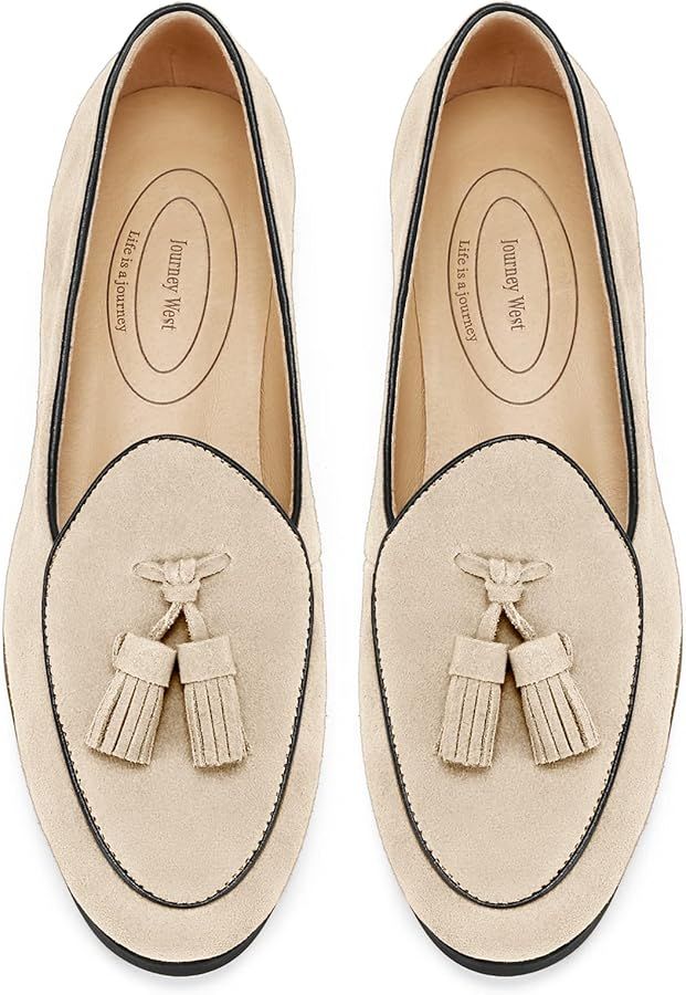 Journey West Suede Tassel Loafer for Women Slip-on Belgian Penny Loafers Shoes for Women in Many ... | Amazon (US)