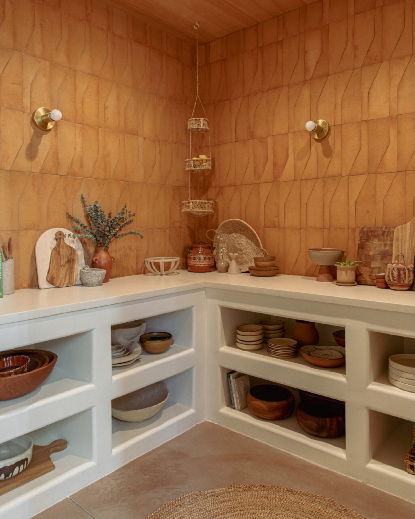 Walk in adobe inspired pantry - all of my favorites in the kitchen including this cute 3-tier hanging basket 

#LTKhome