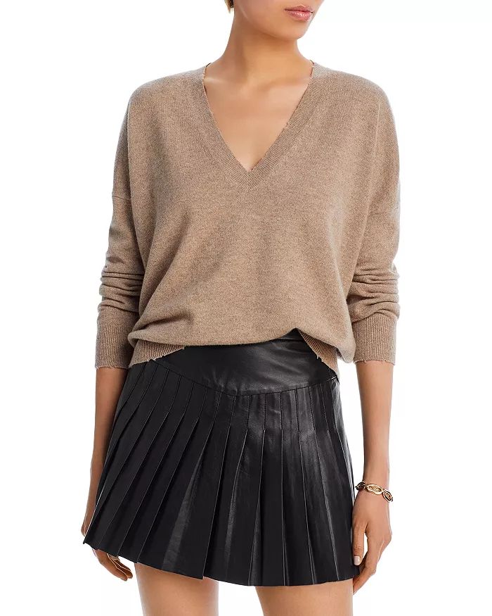 Distressed V-Neck Cashmere Sweater - 100% Exclusive | Bloomingdale's (US)