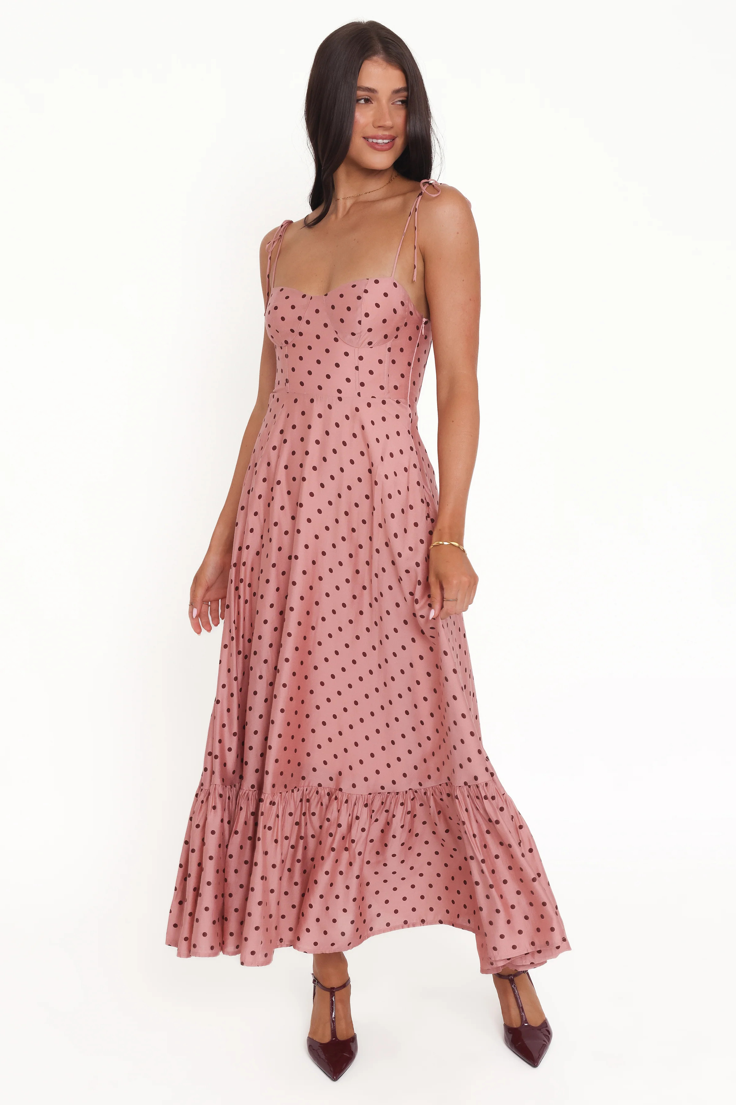 Ayana Midi Dress - Pink Polka Dot | Petal & Pup (AU)