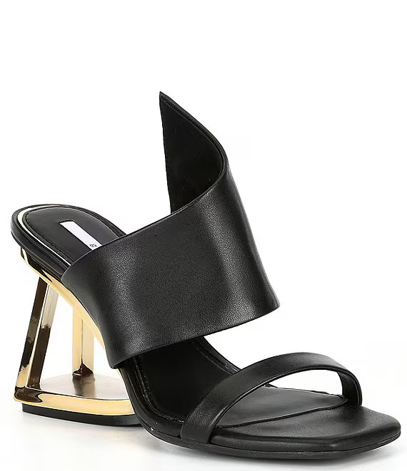 Zeema Cut Out Curved Leather Architectural Wedge Sandals | Dillard's