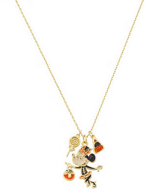 Minnie Mouse Crystal and Mother of Pearl Trick or Treat Pendant Necklace | Macy's