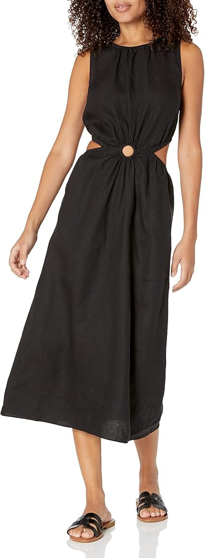 The Drop Women's Sade Linen Cut-Out Midi | Amazon (US)