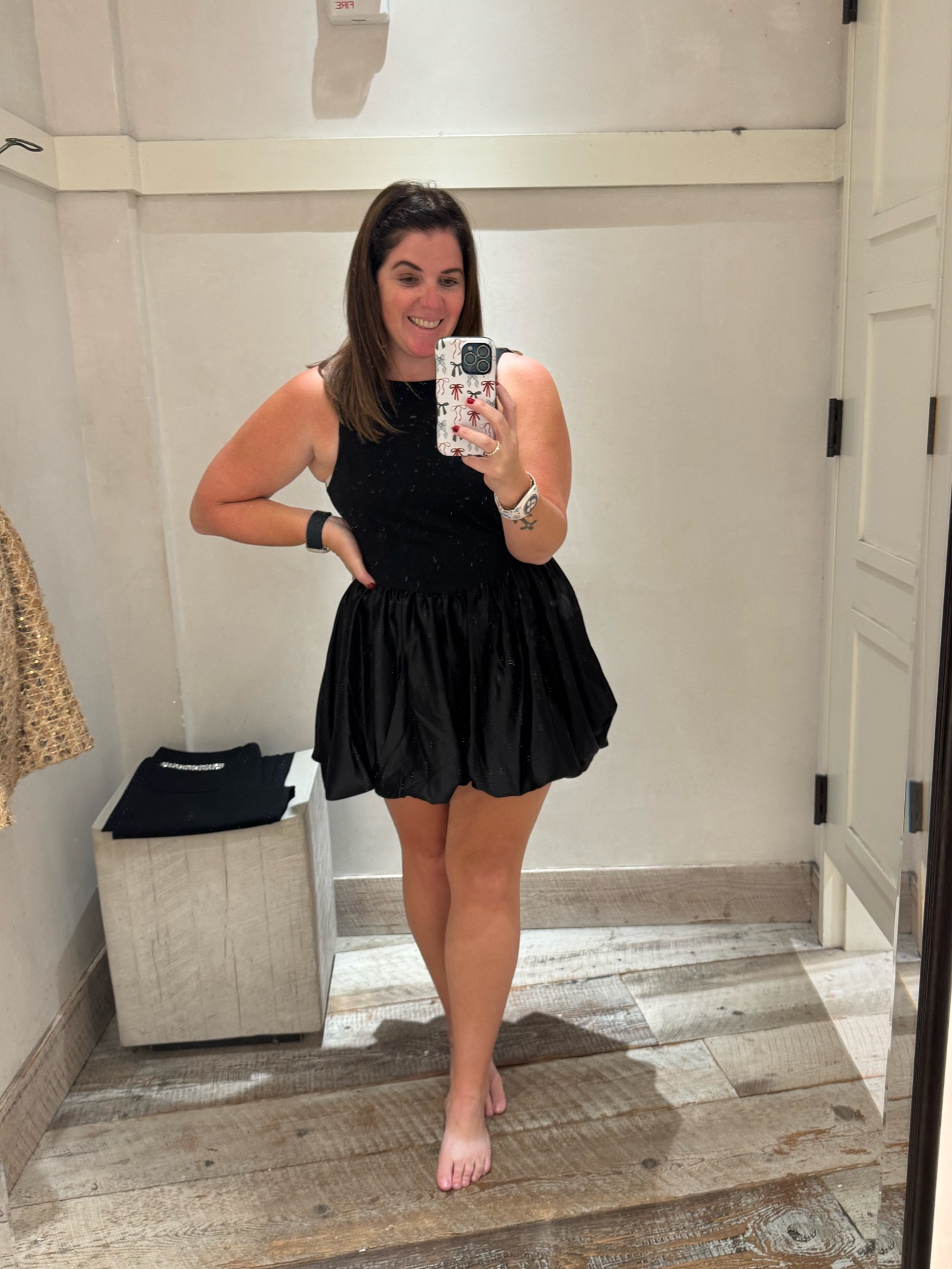 You can never go wrong with a LBD! This dress has the cutest bubble skirt and you can dress this up or down for any event you have during the holidays! The dress runs TTS and is 30% off during Anthropologie’s Black Friday Sale! 

#LTKCyberWeek #LTKStyleTip #LTKSaleAlert