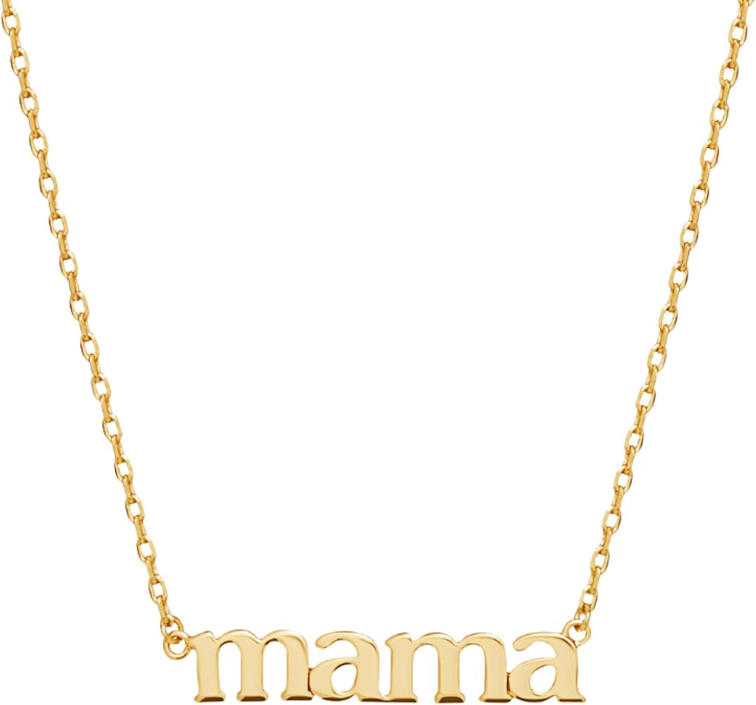 Ana Luisa Gold Dainty Mama Necklace for Women - Sentimental 14K Gold Nameplate Necklace for Mom -... | Amazon (US)