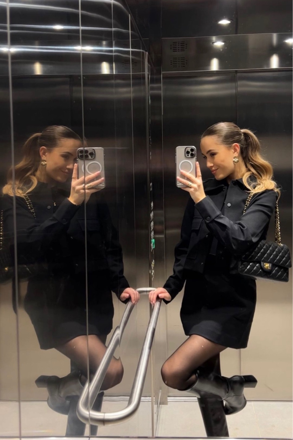 OOTN, black tailored co-ord! 







Black knee high boots, black tights, opaque tights, tailored cropped jacket, tailored black skirt, a-line skirt, black skirt, night out outfit inspo, heeled black boots, monochrome outfit. 

#LTKworkwear #LTKeurope #LTKunder100