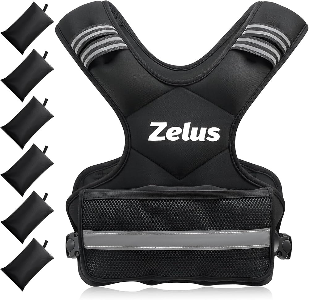 ZELUS Weighted Vest for Men and Women | 4-10lb/11-20lb/20-32lb Vest with 6 Ironsand Weights for H... | Amazon (US)