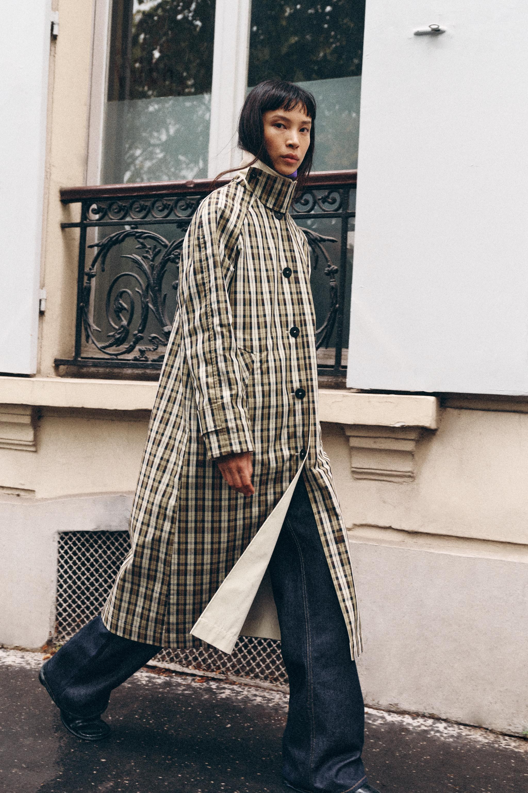 ZW COLLECTION REVERSIBLE CHECK TRENCH COAT | Zara UK