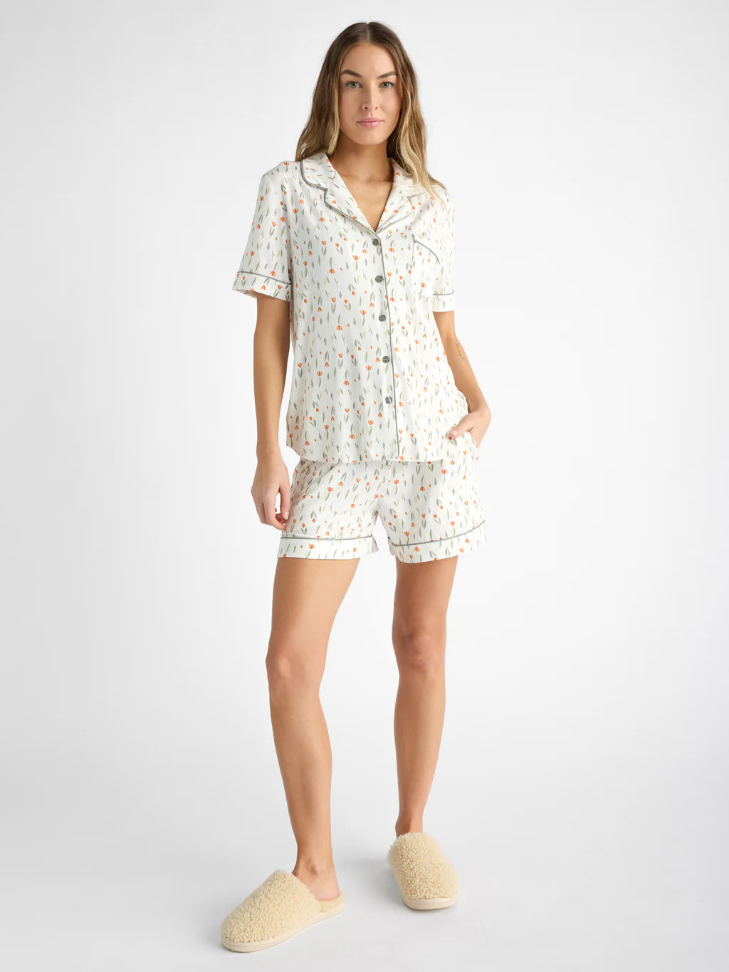 Women's Bamboo Stretch-Knit Short Sleeve Pajama Set | Cozy Earth
