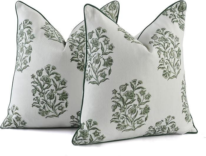 CPC Throw Pillow Covers for Couch, 18x18 Inch Decorative Couch Pillows for Living Room, 100% Cott... | Amazon (US)