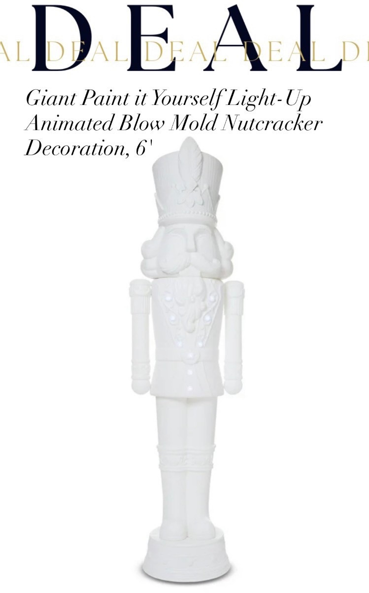 Giant Paint it Yourself Light-Up Animated Blow Mold Nutcracker
Decoration, 6'/ on Clearance 

#LTKFindsUnder100 #LTKHoliday #LTKSaleAlert